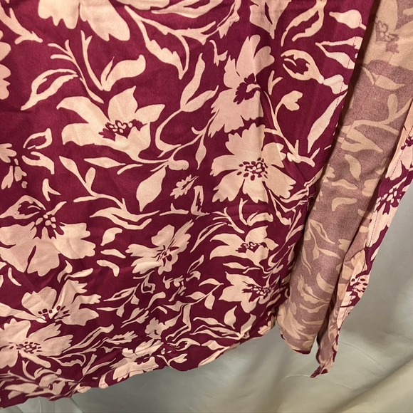 Patrons of Peace Floral Maxi Skirt in Burgundy and Cream - Picture 4 of 13